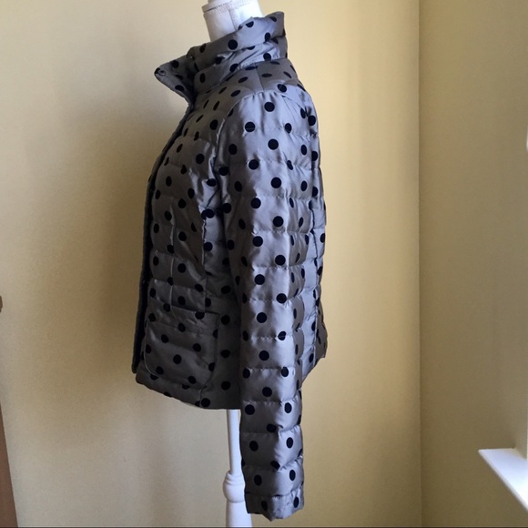 Jacket Lands End Polka-dot Gray/black sz M Down - Picture 2 of 6